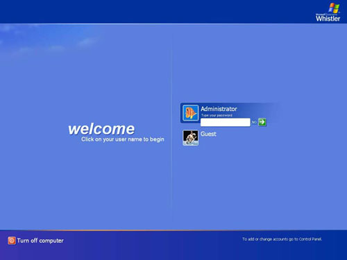 Logon classique de Windows XP