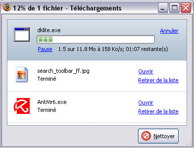 Le gestionnaire de tlchargements